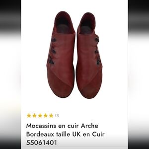 Arche Women's Bordeaux Leather Moccasins